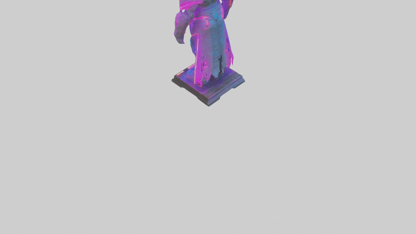 Neon Guardian statue model VR / AR / low-poly