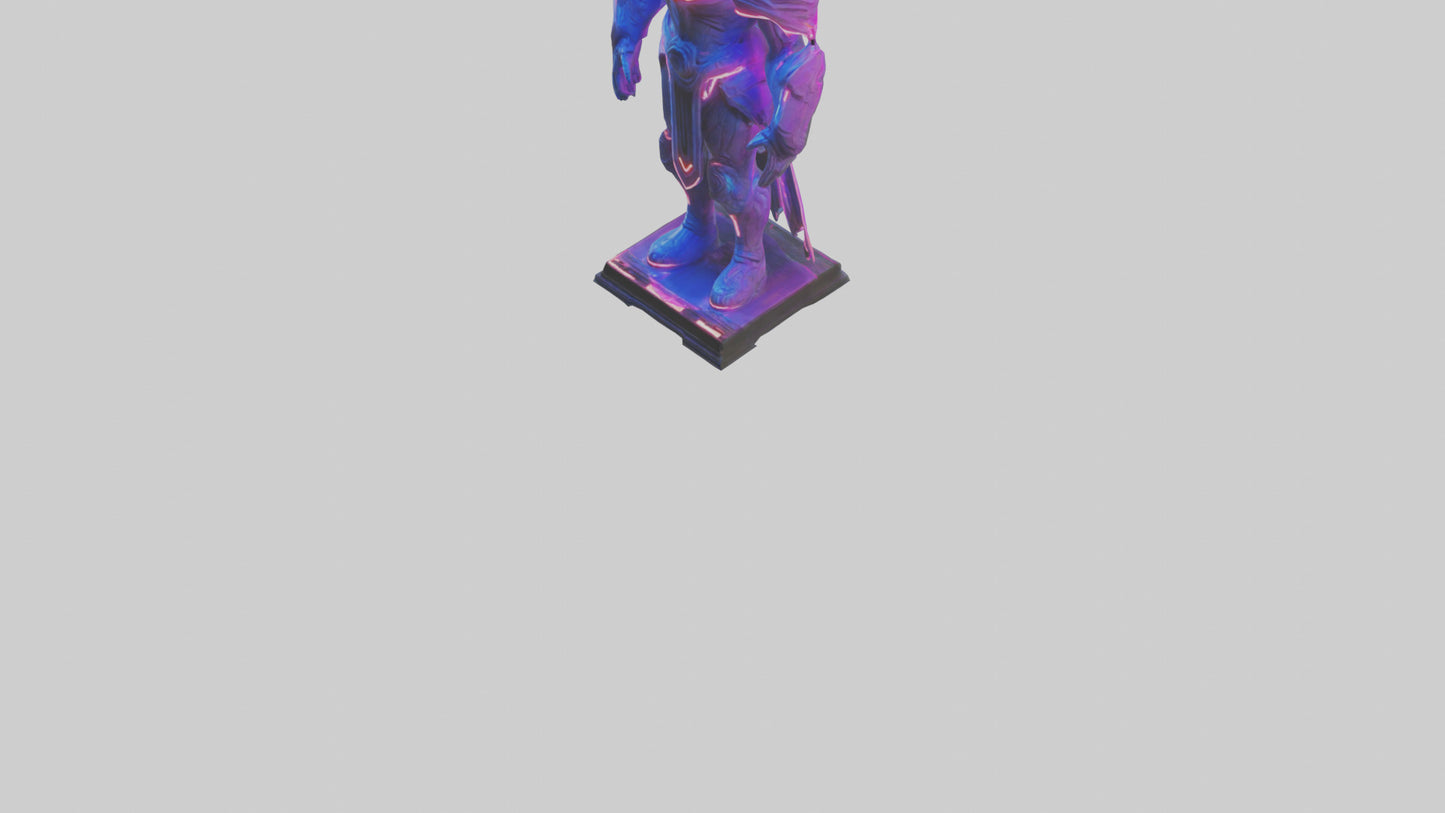 Neon Guardian statue model VR / AR / low-poly