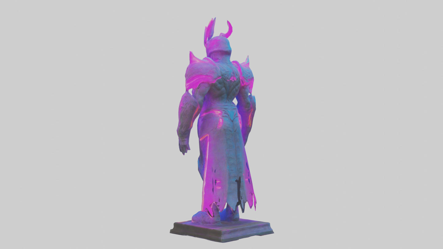 Neon Guardian statue model VR / AR / low-poly
