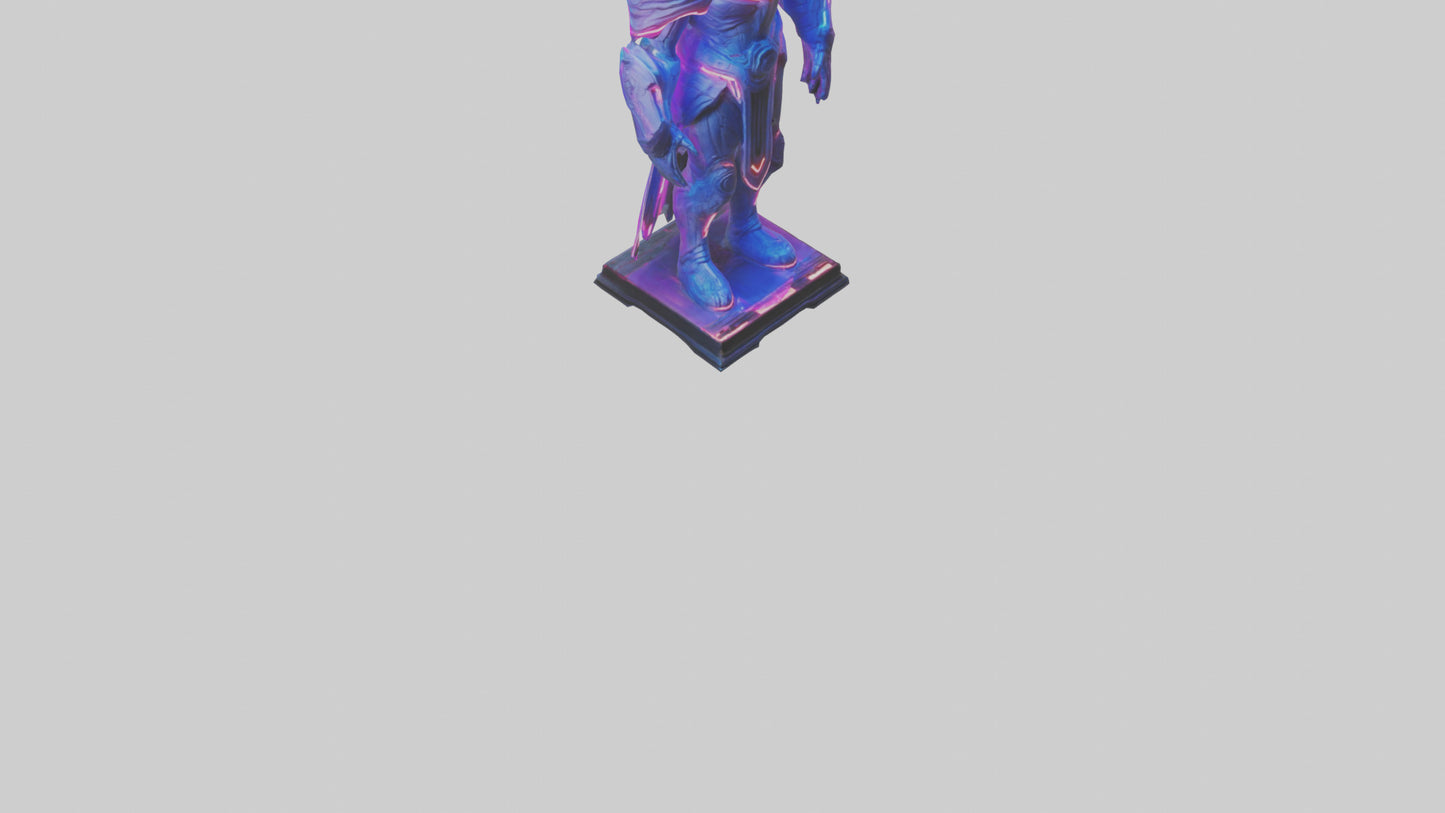 Neon Guardian statue model VR / AR / low-poly