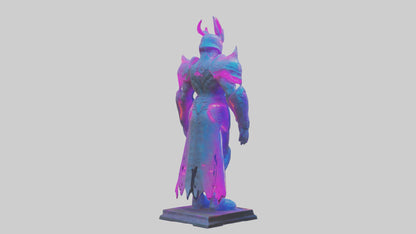 Neon Guardian statue model VR / AR / low-poly