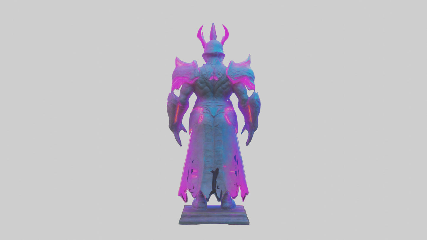 Neon Guardian statue model VR / AR / low-poly