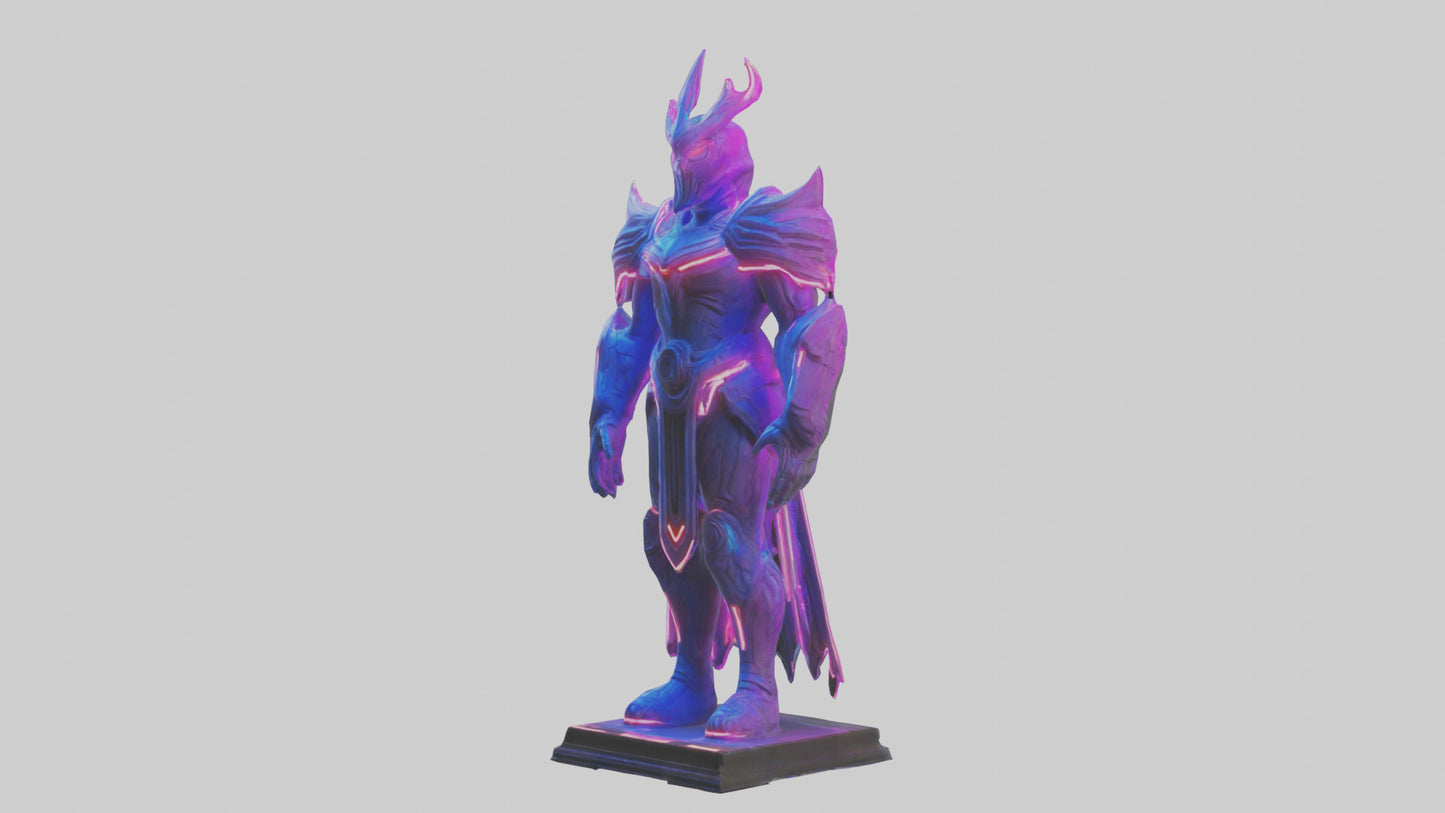 Neon Guardian statue model VR / AR / low-poly