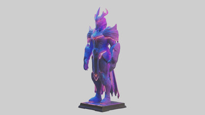 Neon Guardian statue model VR / AR / low-poly