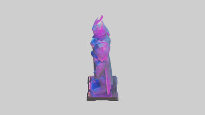 Neon Guardian statue model VR / AR / low-poly