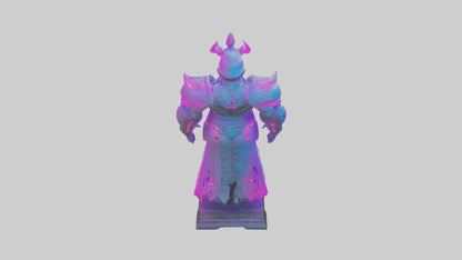 Neon Guardian statue model VR / AR / low-poly