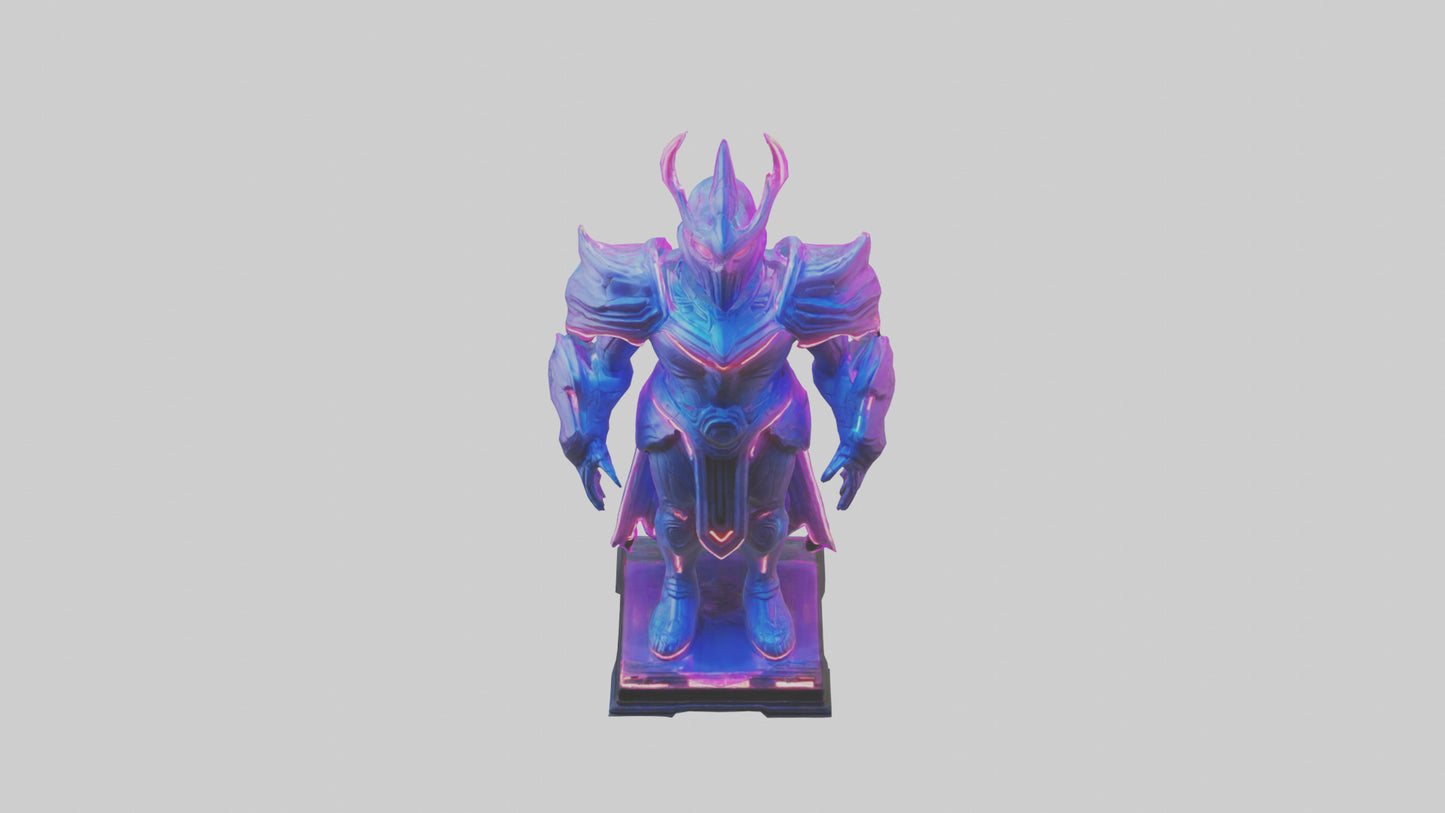 Neon Guardian statue model VR / AR / low-poly
