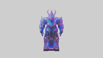 Neon Guardian statue model VR / AR / low-poly