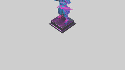 3D model Neon Samurai statue model VR / AR / low-poly