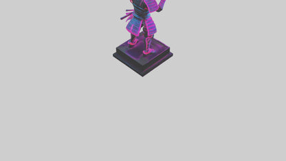 3D model Neon Samurai statue model VR / AR / low-poly