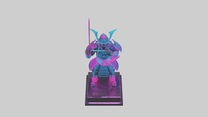 3D model Neon Samurai statue model VR / AR / low-poly