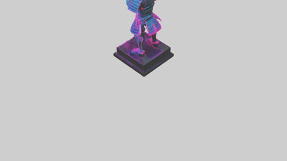 3D model Neon Samurai statue model VR / AR / low-poly