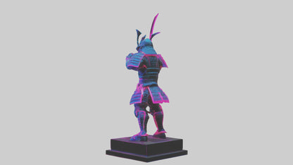3D model Neon Samurai statue model VR / AR / low-poly