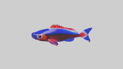 3D model Neon Tetra swimming model VR / AR / low-poly