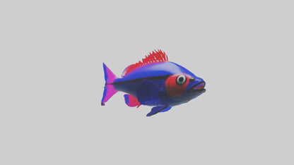 3D model Neon Tetra swimming model VR / AR / low-poly