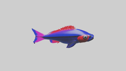 3D model Neon Tetra swimming model VR / AR / low-poly