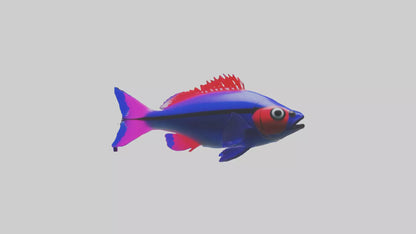 3D model Neon Tetra swimming model VR / AR / low-poly