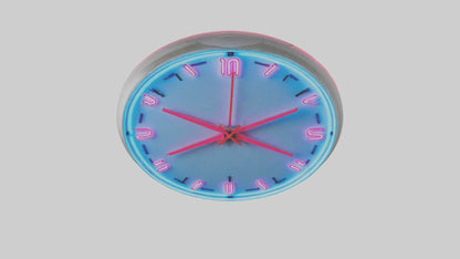 Neon Wall Clock model VR / AR / low-poly
