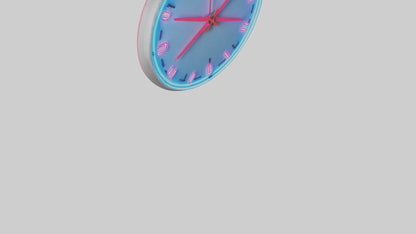 Neon Wall Clock model VR / AR / low-poly