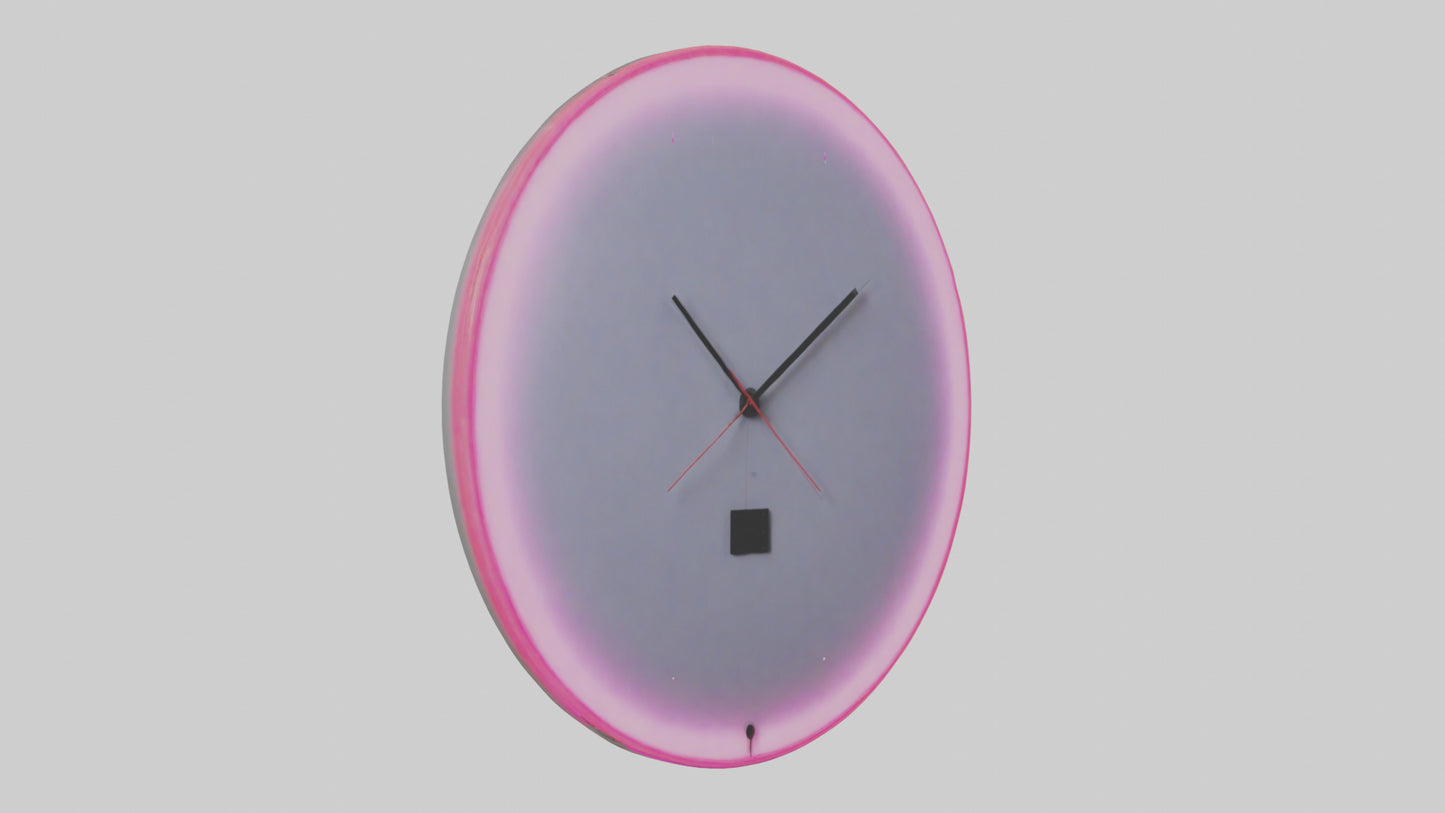 Neon Wall Clock model VR / AR / low-poly