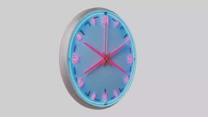 Neon Wall Clock model VR / AR / low-poly
