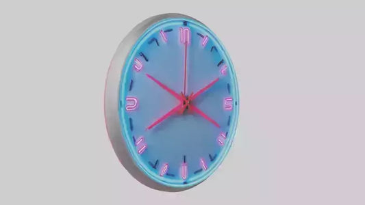 Neon Wall Clock model VR / AR / low-poly