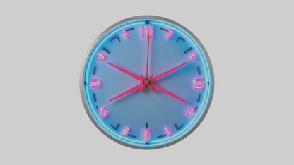 Neon Wall Clock model VR / AR / low-poly