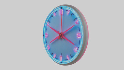 Neon Wall Clock model VR / AR / low-poly