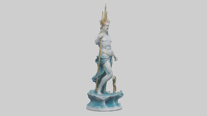 3D model Neptune statue model VR / AR / low-poly