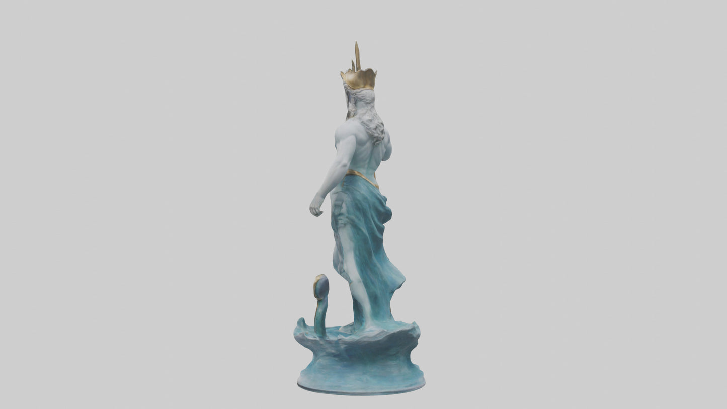 3D model Neptune statue model VR / AR / low-poly