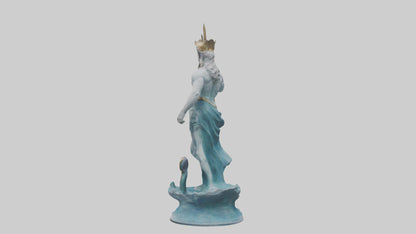 3D model Neptune statue model VR / AR / low-poly