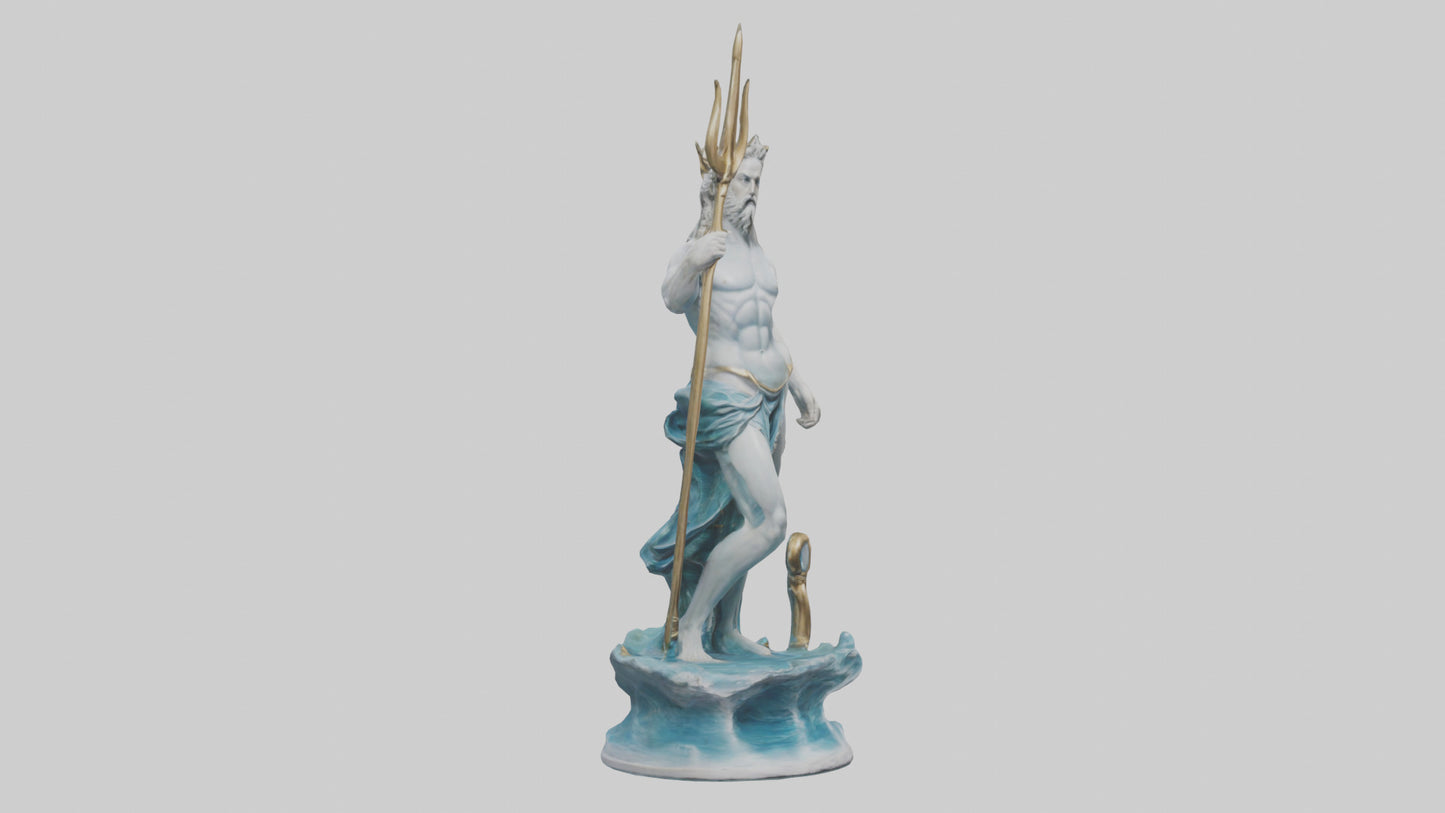 3D model Neptune statue model VR / AR / low-poly