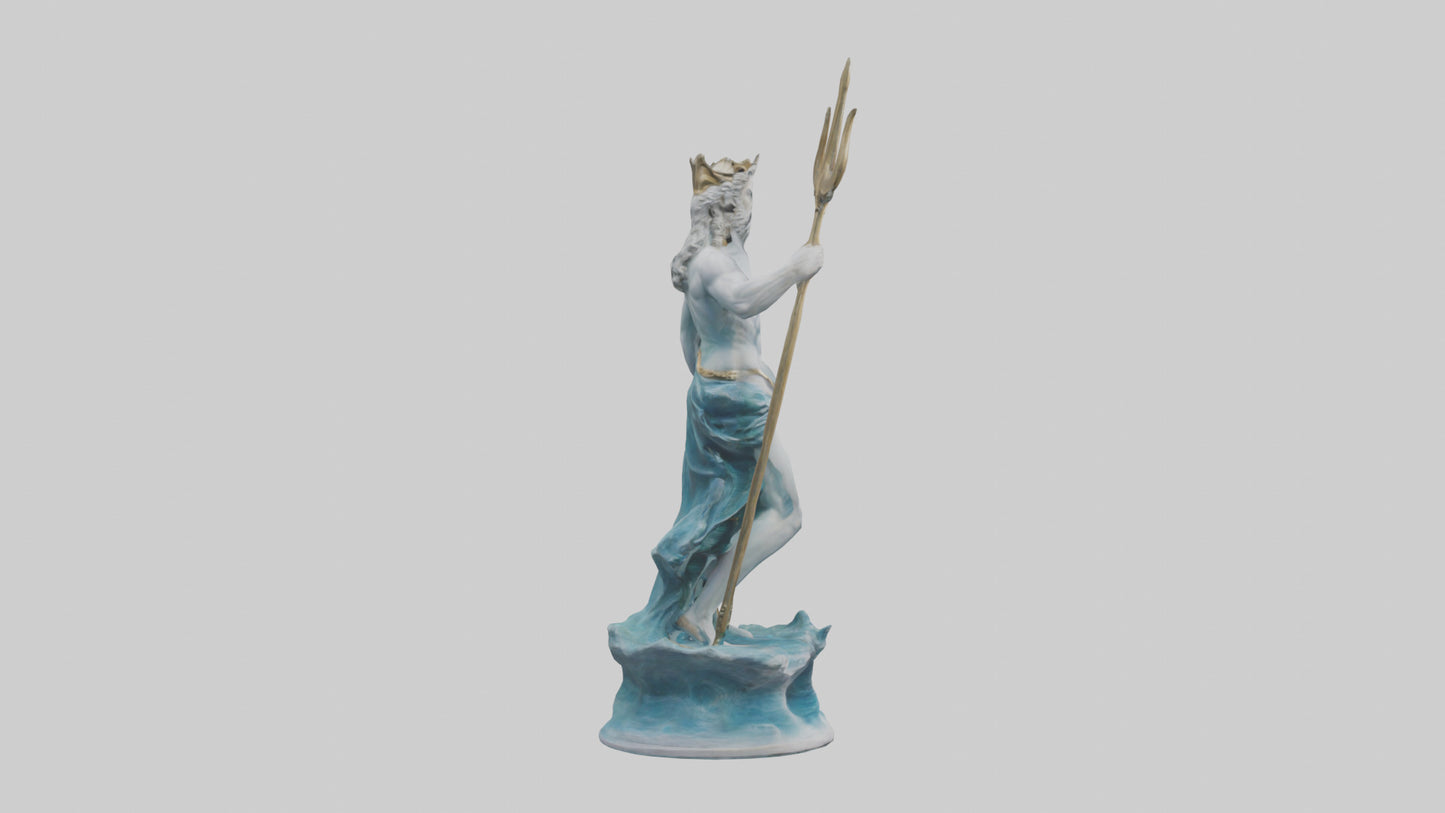 3D model Neptune statue model VR / AR / low-poly