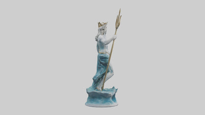 3D model Neptune statue model VR / AR / low-poly
