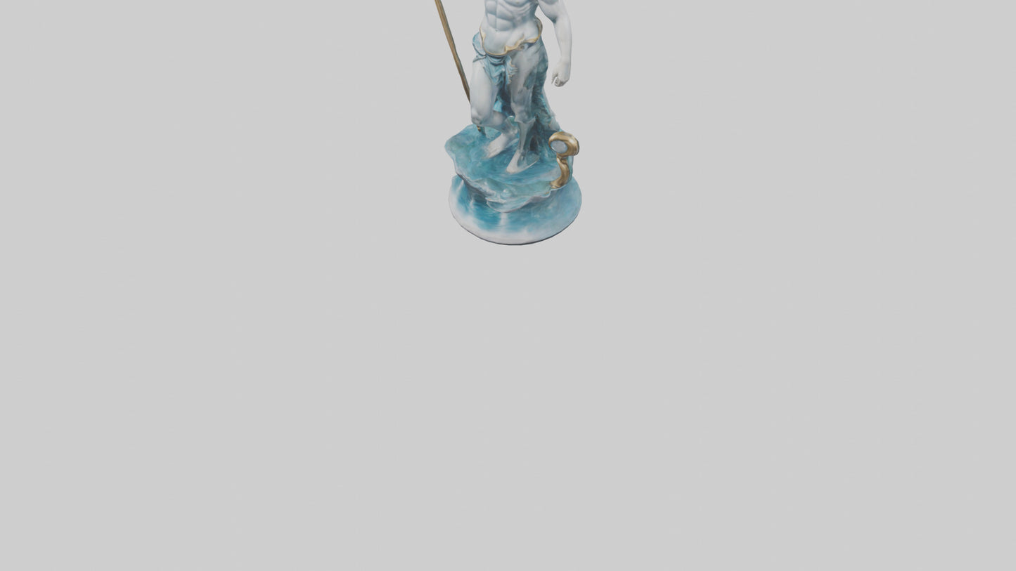3D model Neptune statue model VR / AR / low-poly