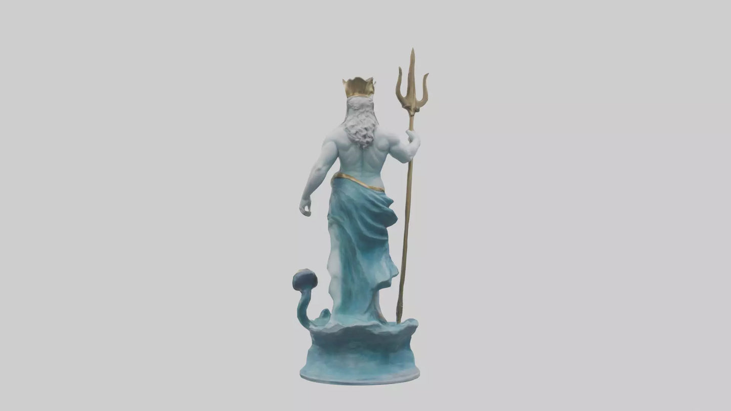 3D model Neptune statue model VR / AR / low-poly