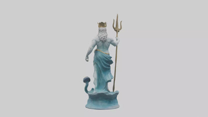 3D model Neptune statue model VR / AR / low-poly