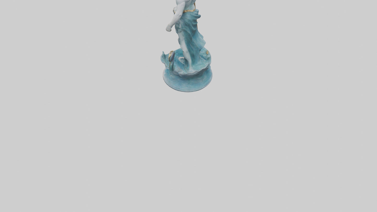 3D model Neptune statue model VR / AR / low-poly