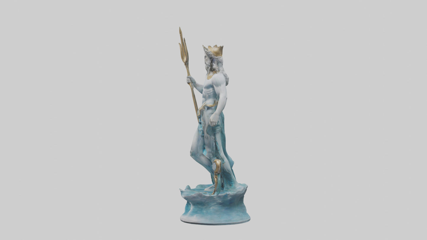 3D model Neptune statue model VR / AR / low-poly