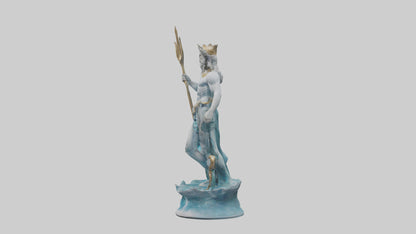 3D model Neptune statue model VR / AR / low-poly