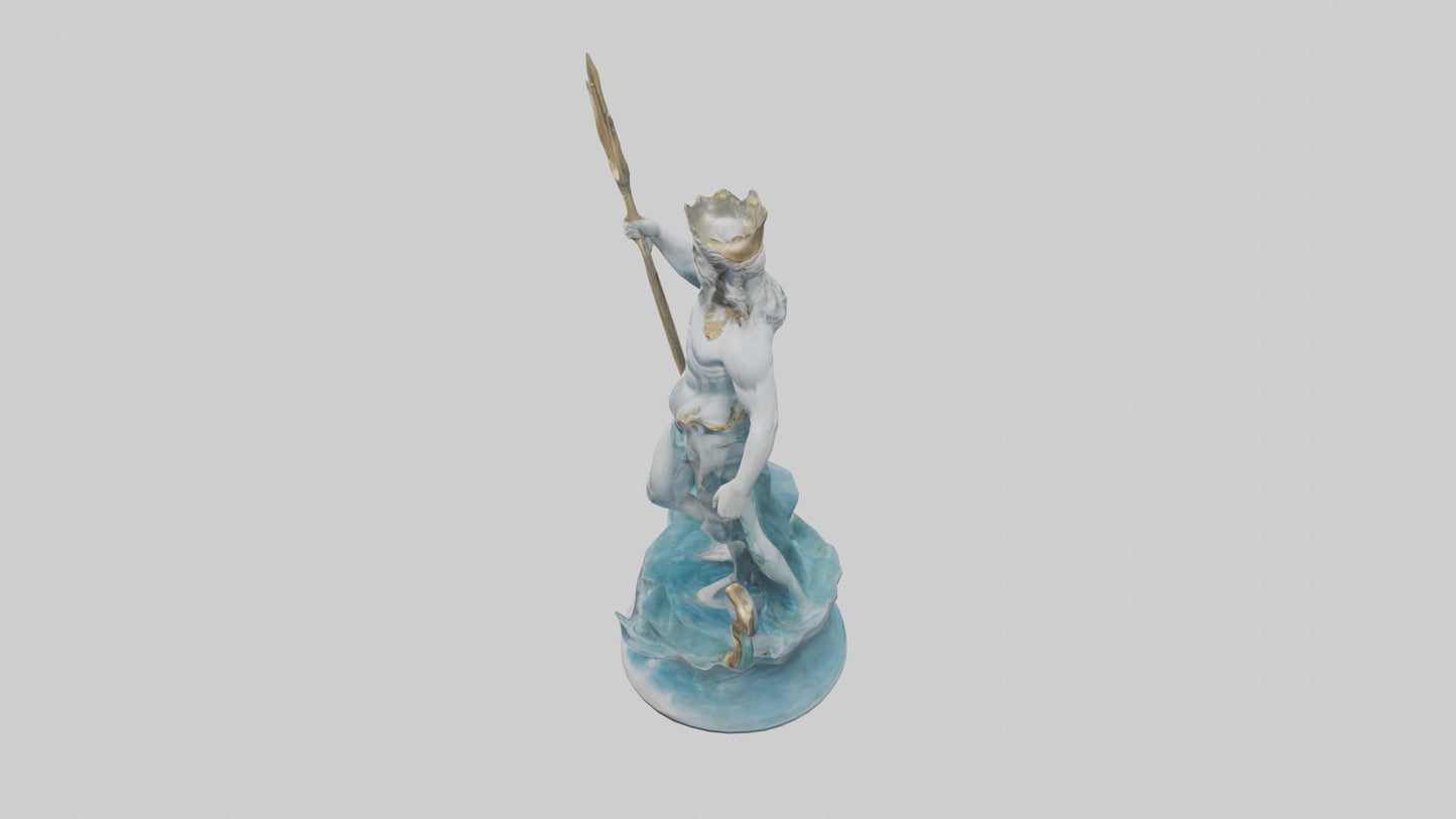 3D model Neptune statue model VR / AR / low-poly