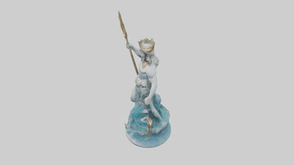 3D model Neptune statue model VR / AR / low-poly
