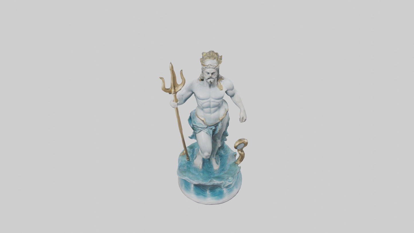3D model Neptune statue model VR / AR / low-poly