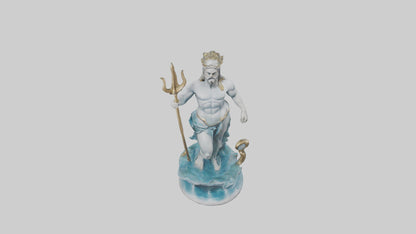 3D model Neptune statue model VR / AR / low-poly