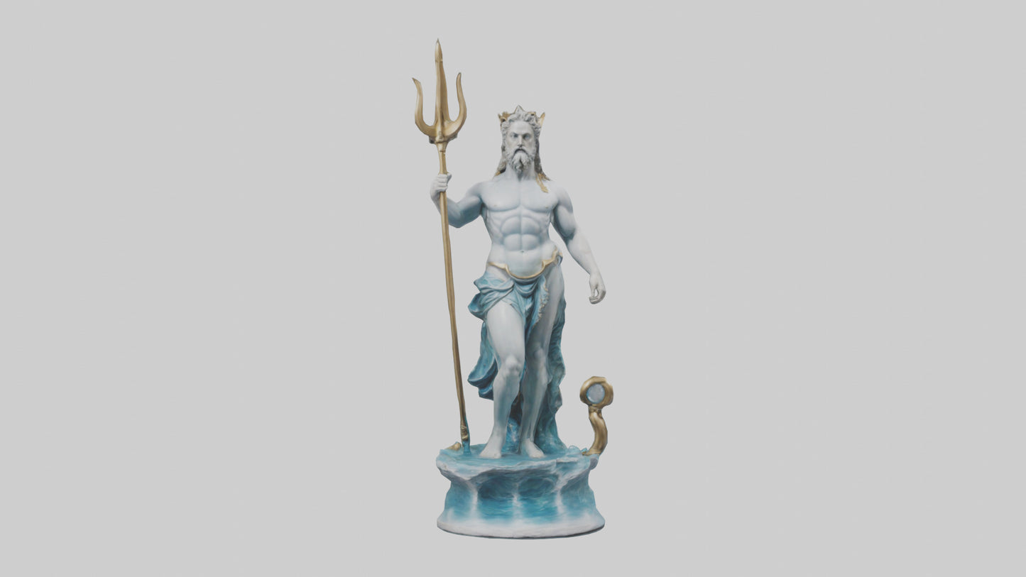 3D model Neptune statue model VR / AR / low-poly