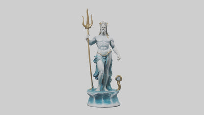 3D model Neptune statue model VR / AR / low-poly