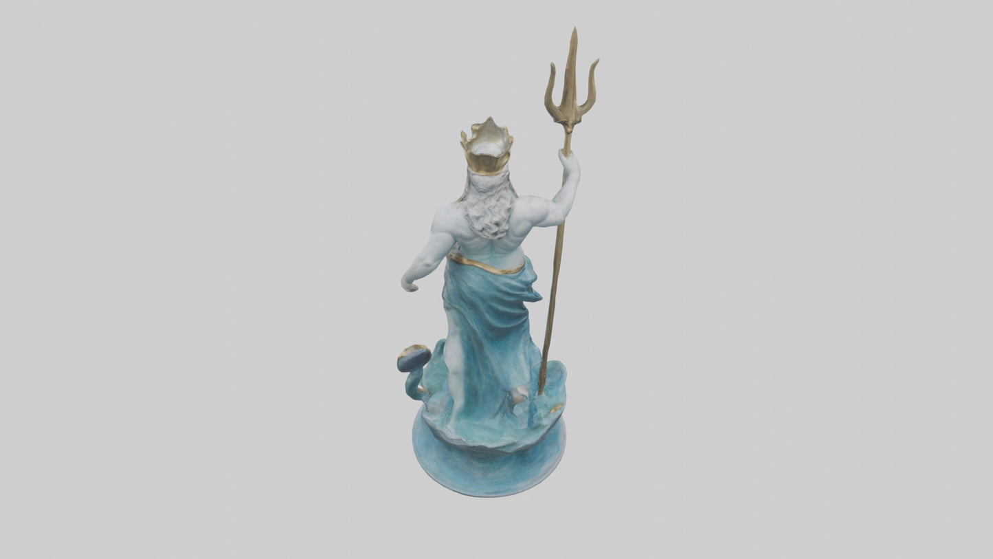 3D model Neptune statue model VR / AR / low-poly