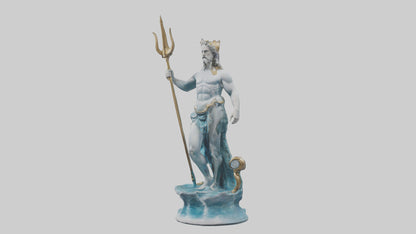 3D model Neptune statue model VR / AR / low-poly