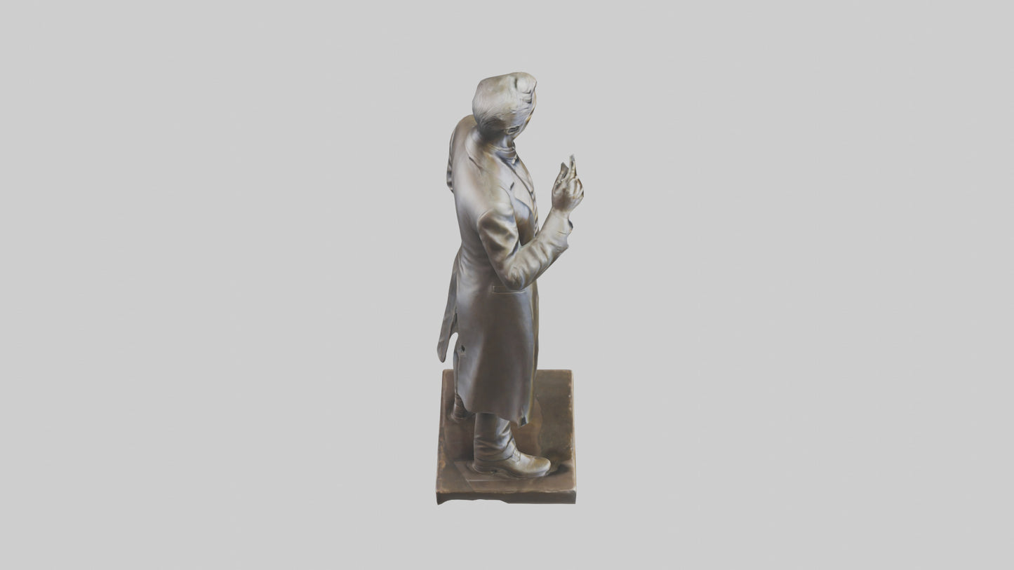 Nikola Tesla statue model VR / AR / low-poly