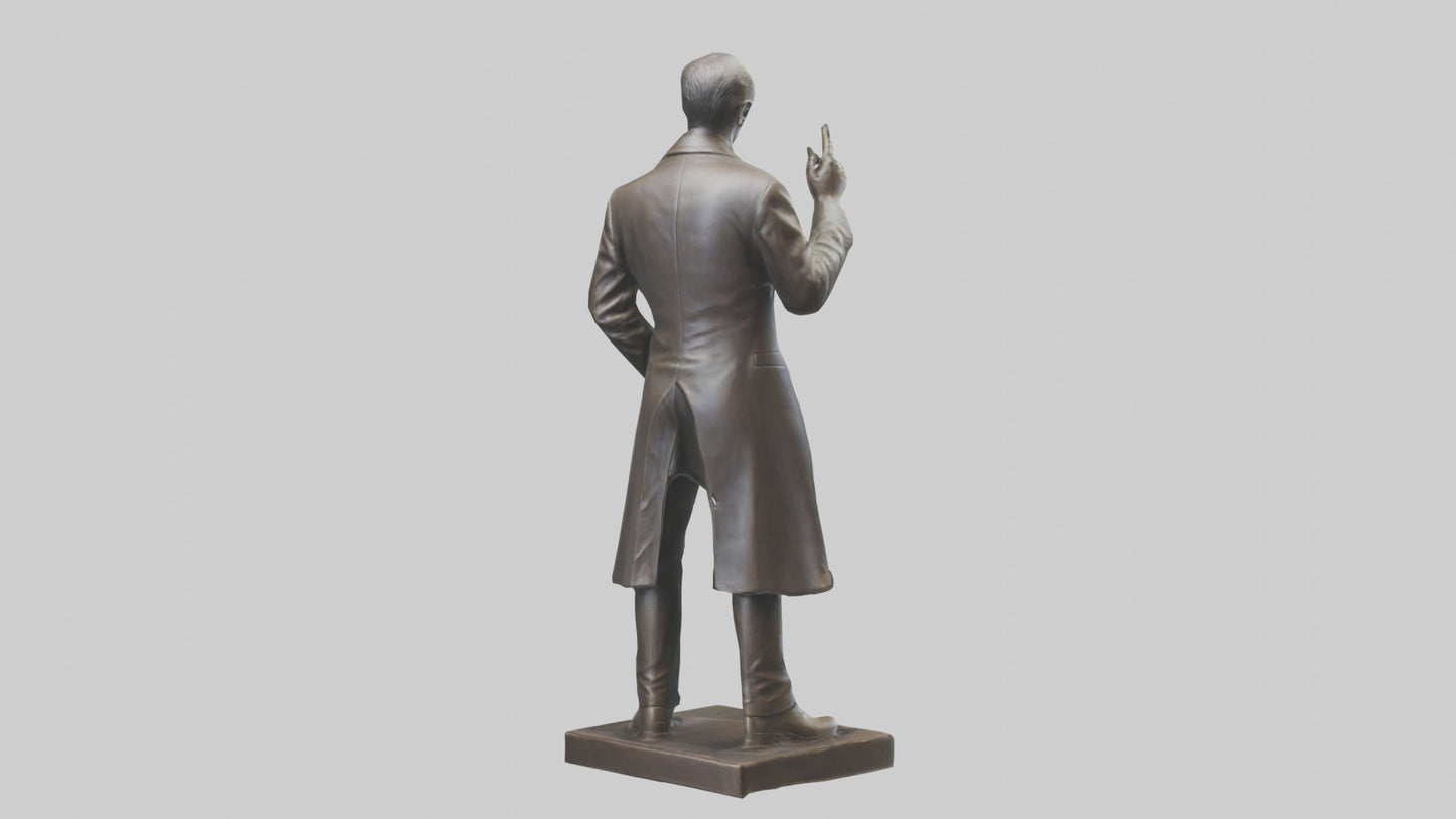 Nikola Tesla statue model VR / AR / low-poly